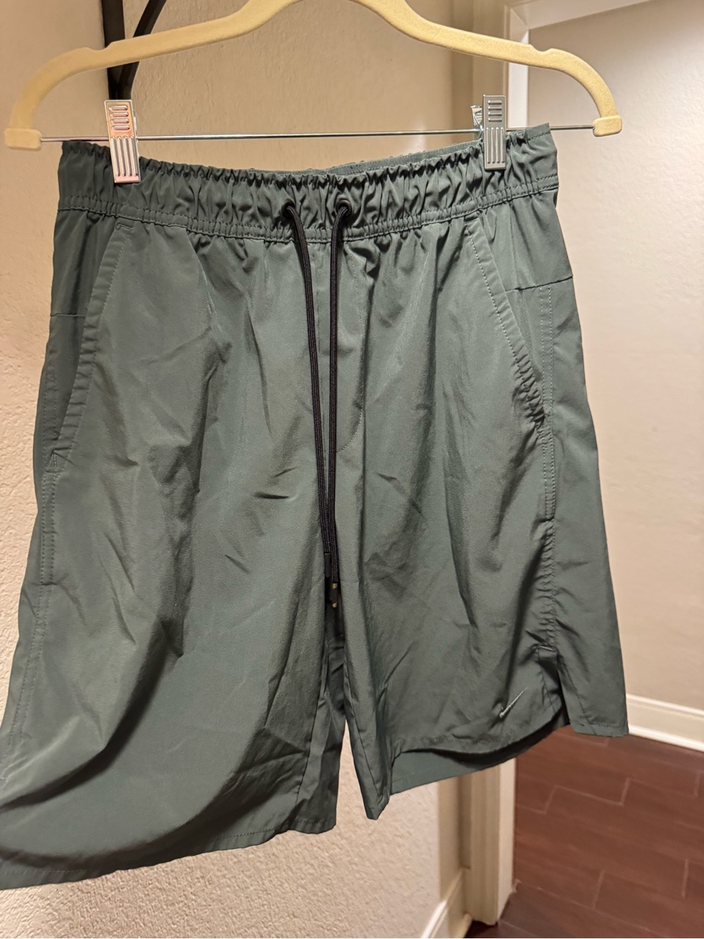 Nike Men's Olive Green Athletic Drawstring Shorts
